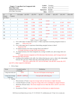 Long Run and Short Run costs KEY