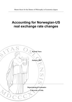 Master thesis for the Master of Philosophy in Economics - UiO