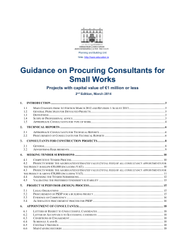 Guidance on Procuring Consultants for Small Works 2nd Edition