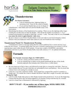 Thunderstorms Pre-Storm Awareness: Look for darkening skies