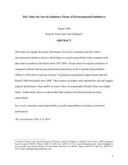 The Value for Service Industry Firms of