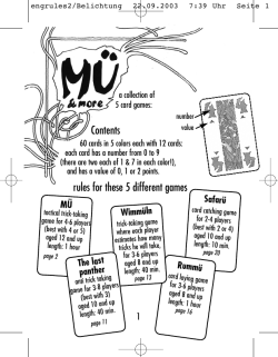 Contents rules for these 5 different games