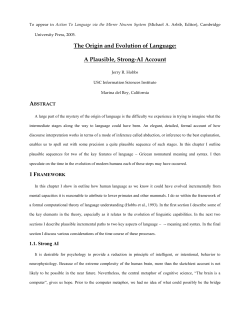 3 The Evolution of Syntax - Information Sciences Institute
