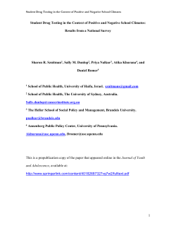 Drug testing and school climate - The Annenberg Public Policy