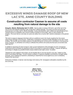 Construction contractor Casman to assume all costs resulting from