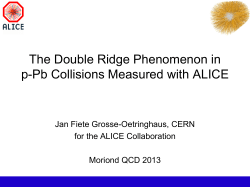 Near-side ridge - Rencontres de Moriond
