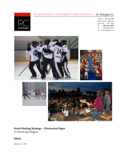City of Spruce Grove Event Hosting Strategy Discussion Paper