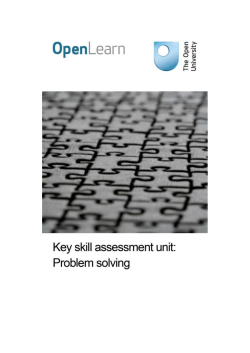 Key skill assessment course: problem solving