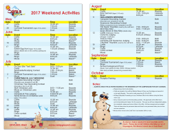 2017 Weekend Activities