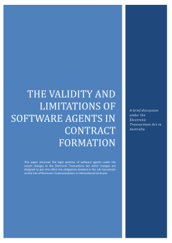 The Validity and Limitations of Software Agents in Contract Formation