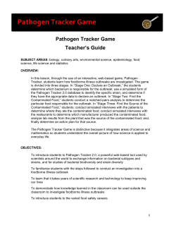 Pathogen Tracker Game Teacher`s Guide