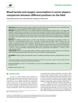 Blood lactate and oxygen consumption in soccer players