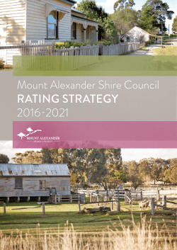 Mount Alexander Shire Council RATING STRATEGY 2016-2021