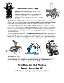 Robotics Club: Information 2015