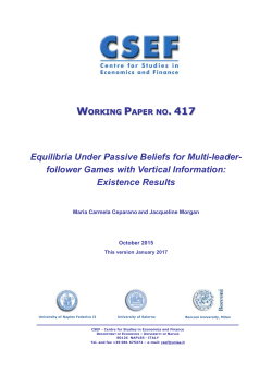 Equilibria Under Passive Beliefs for Multi-leader