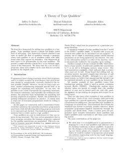 A Theory of Type Qualifiers - UMD Department of Computer Science