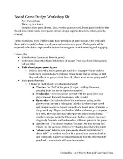 Board Game Design Workshop Kit