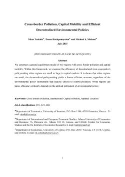Cross-border Pollution, Capital Mobility and Efficient Decentralized