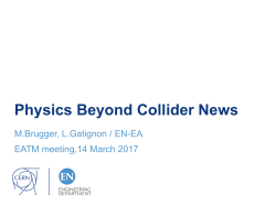 Conventional Beams WG strategy