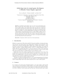 Achieving reuse in casual game developers: A Blender