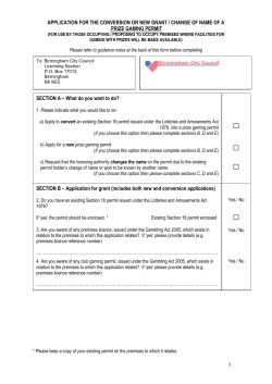 application for the grant of a permit for the use of amusement with