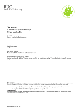 The internet a new field for qualitative inquiry? H&oslash;lge