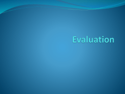 Evaluation