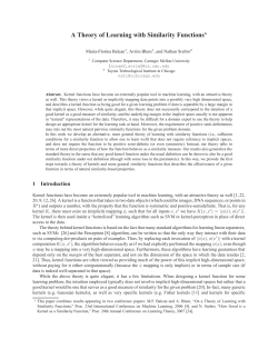 A Theory of Learning with Similarity Functions