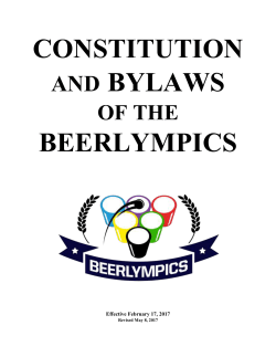 Constitution and Bylaws of the Beerlympics