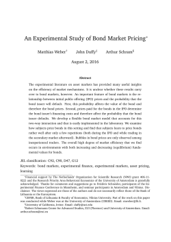 An Experimental Study of Bond Market Pricing