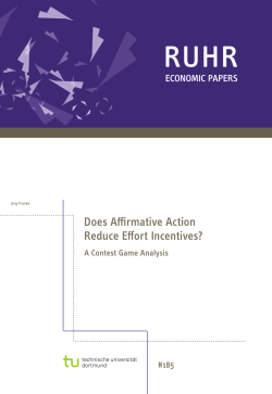 Does Affirmative Action Reduce Effort Incentives?