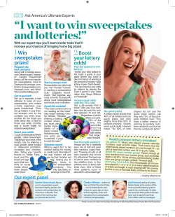 I want to win sweepstakes and lotteries!