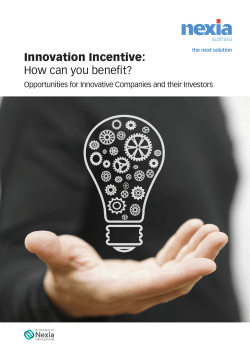 Innovation Incentive: How can you benefit?