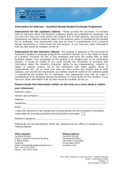 Information for Referees - Auckland Abroad Student Exchange