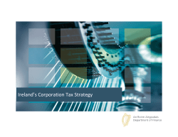 Departmental presentation on Corporation Tax Strategy