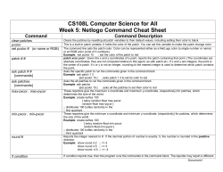 NetLogo Cheat Sheet (.doc) - New Mexico Computer Science for All