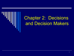 Decision and Decision Maker