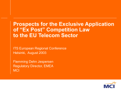 "Ex Post" Competition Law to the EU Telecom Sector