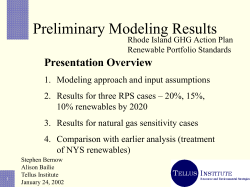 Modeling Results - Tellus Institute/Steve Bernow