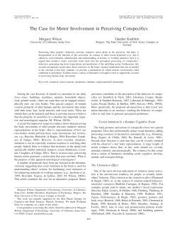 The Case for Motor Involvement in Perceiving Conspecifics