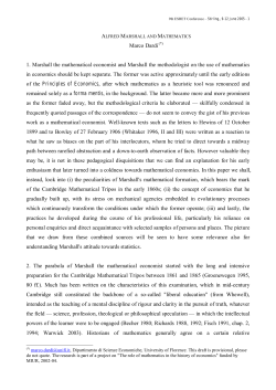 Marshall and the usage of mathematics in economics