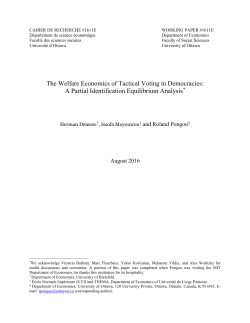 The Welfare Economics of Tactical Voting in Democracies: A Partial