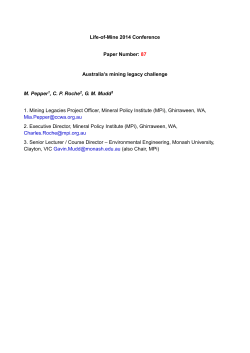 The Growing Challenge of Mining Legacies