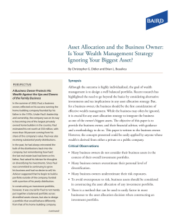 Asset Allocation and the Business Owner