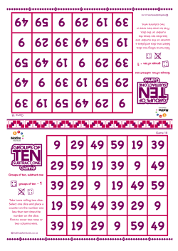Game 18 Groups of ten, subtract one groups of ten