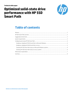 Optimized solid-state drive performance with HP SSD Smart Path