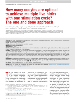 How Many Oocytes are Optimal to Achieve Multiple Live Births With