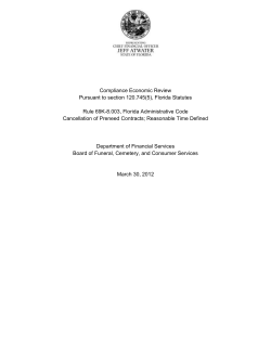 Justification for the Rule - Florida Department of Financial Services