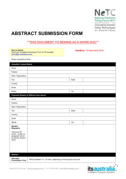 Abstract Submission FORM