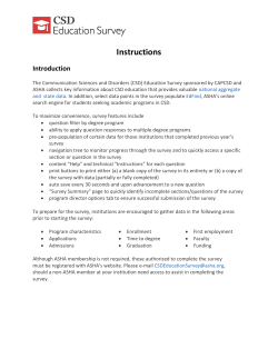 CSD Education Survey: Instructions - American Speech